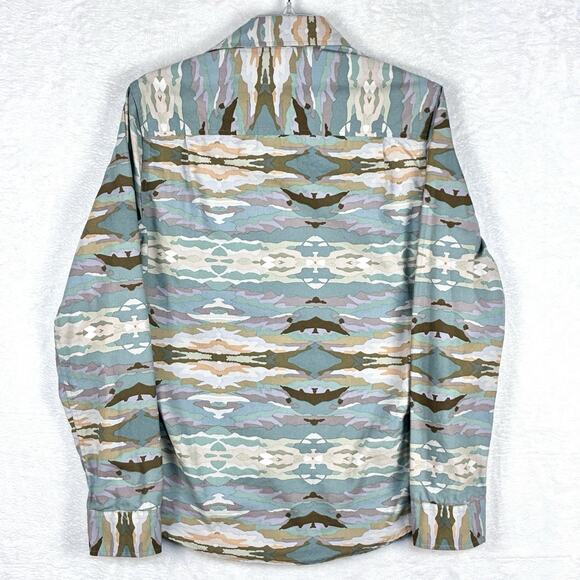 VTG Y2k Altamont Canvas Work Shirt Men S Paint By Number AOP Pastel Camo Skater - Picture 4 of 10